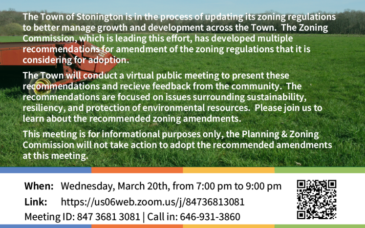 Amend the Town's Zoning Regulations to Support Sustainability in Stonington?